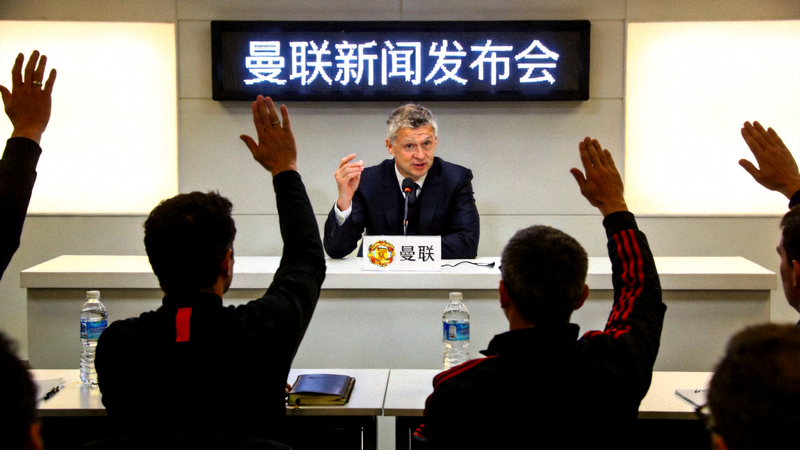 曼联主教练在新闻发布会上回答记者提问